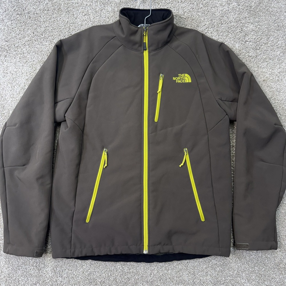 The North Face Jacket Mens Medium Polartec Windbloc Softshell Brown EUC